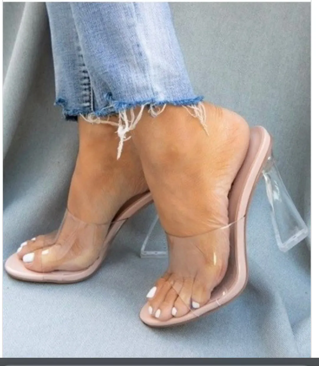 Nude Clear Heels